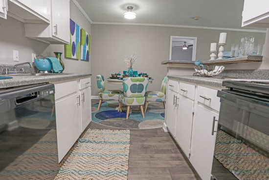 The Marq Apartments Clubhouse Model Kitchen galley